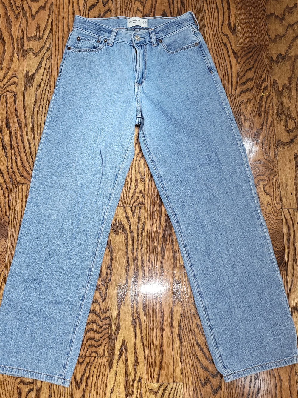 abercrombie kids Baggy Size 11/12 Long Blue Jeans With Adjustable Waist